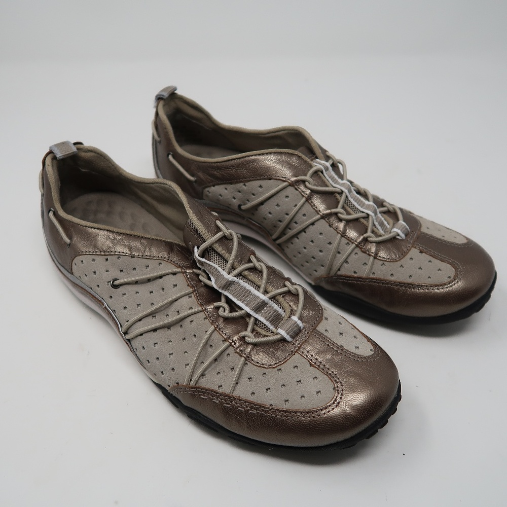 Womens Privo Clarks Gold Gray Slip On Shoes 8